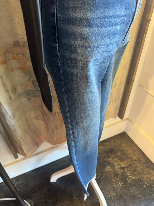 High Rise Slim Straight Leg Denim