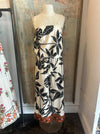 Tropical Print Linen Blend Top