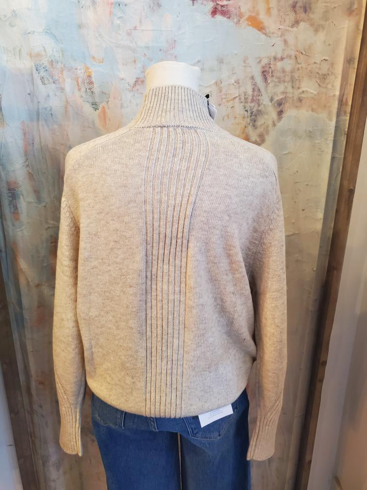 Long Sleeve Oat Beige Sweater Top