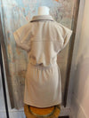 Zip Front Pocket Shirt Collar Dress
