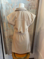 Zip Front Pocket Shirt Collar Dress