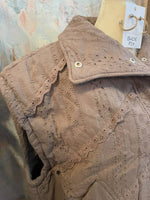 Lace Crochet Trim Puff Vest