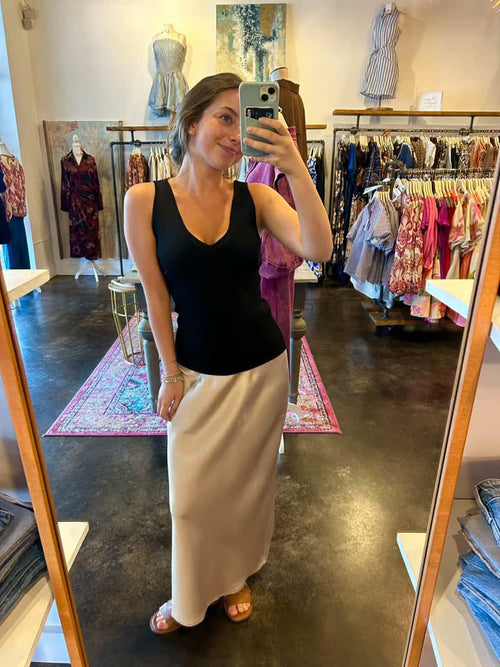 Midi Satin Skirt