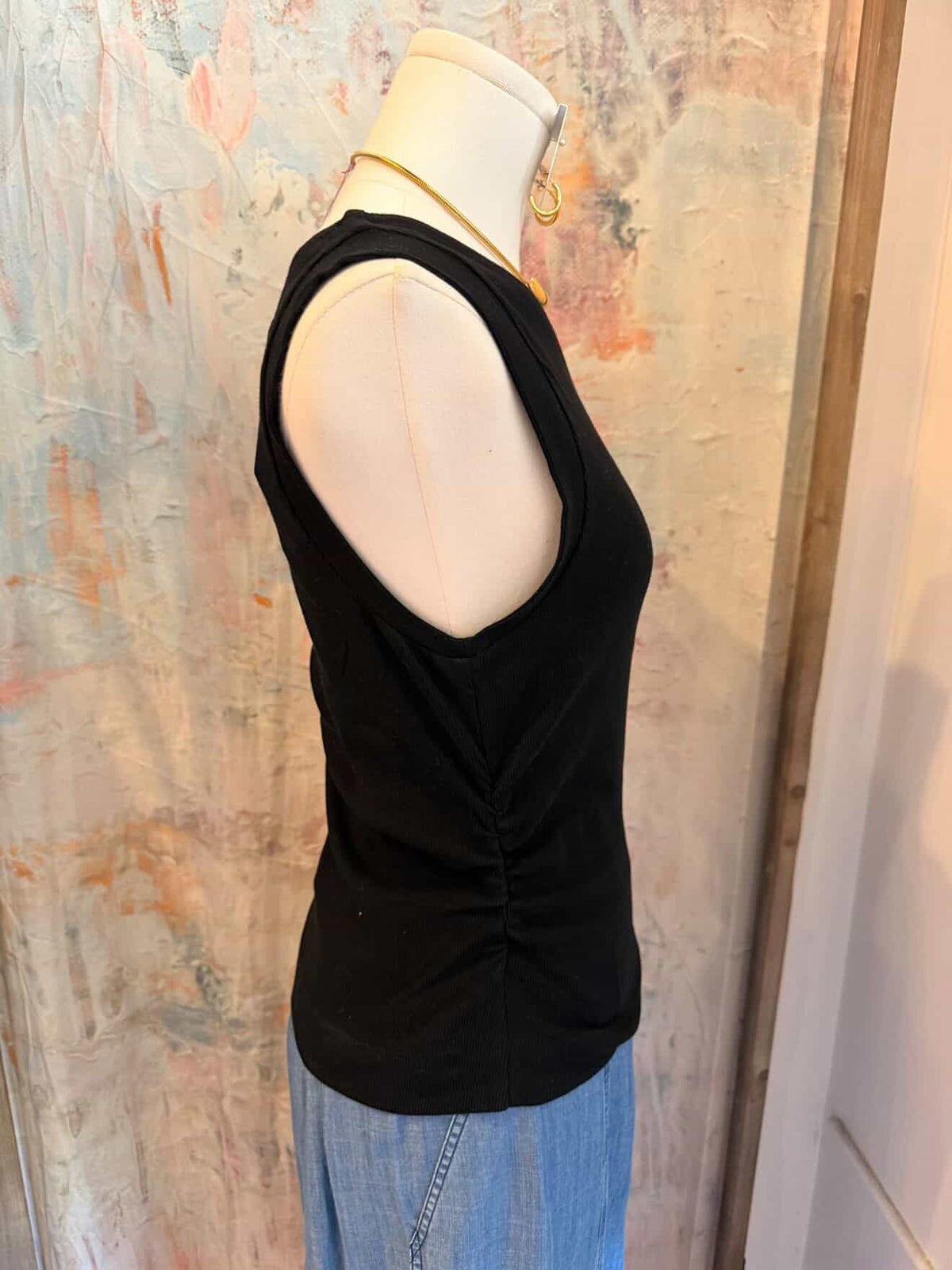Asymmetric Neck Rib Top