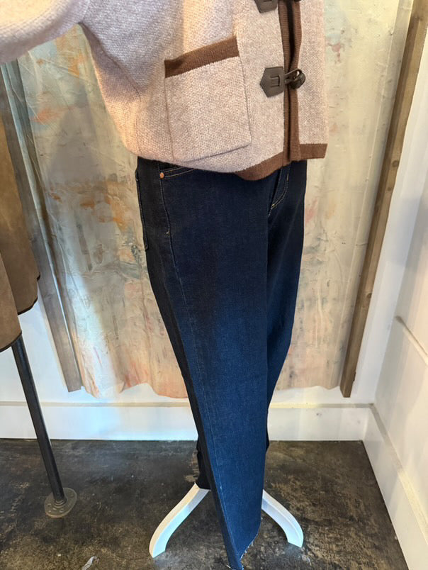 Dark Crop Denim Flare