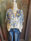 Split Neck Half Pleated Blouse