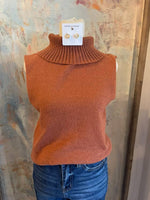 Brushed Knit Turtleneck Sleeveless Top