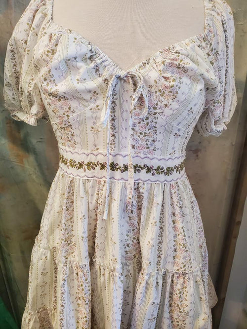 Floral Waist Tie Detail Dress