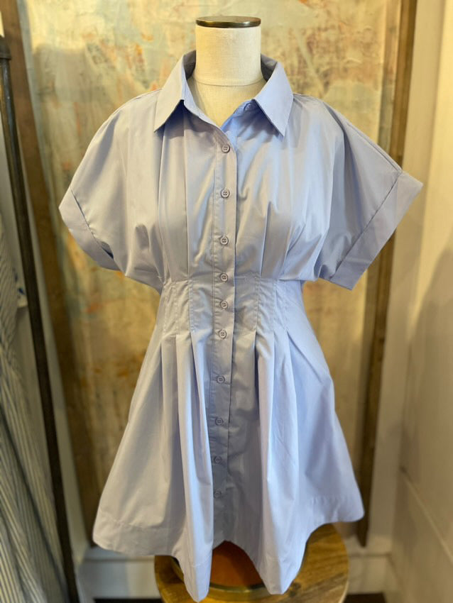 Button Down Chambray Dress with Pockets