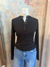Micro Ribbed Henley Top