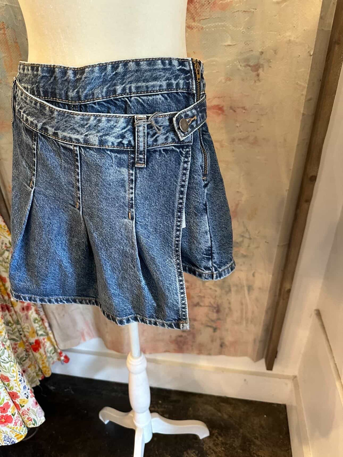 Pleated Cross Over Skort