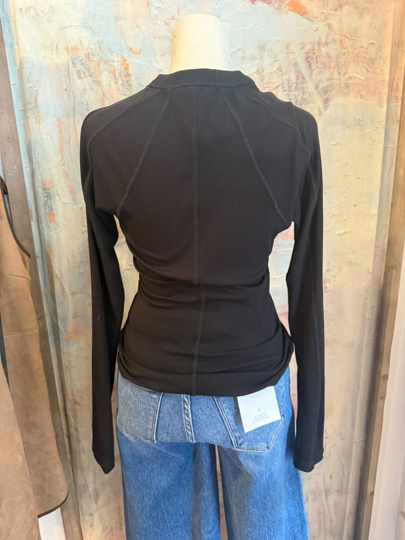 Micro Ribbed Henley Top