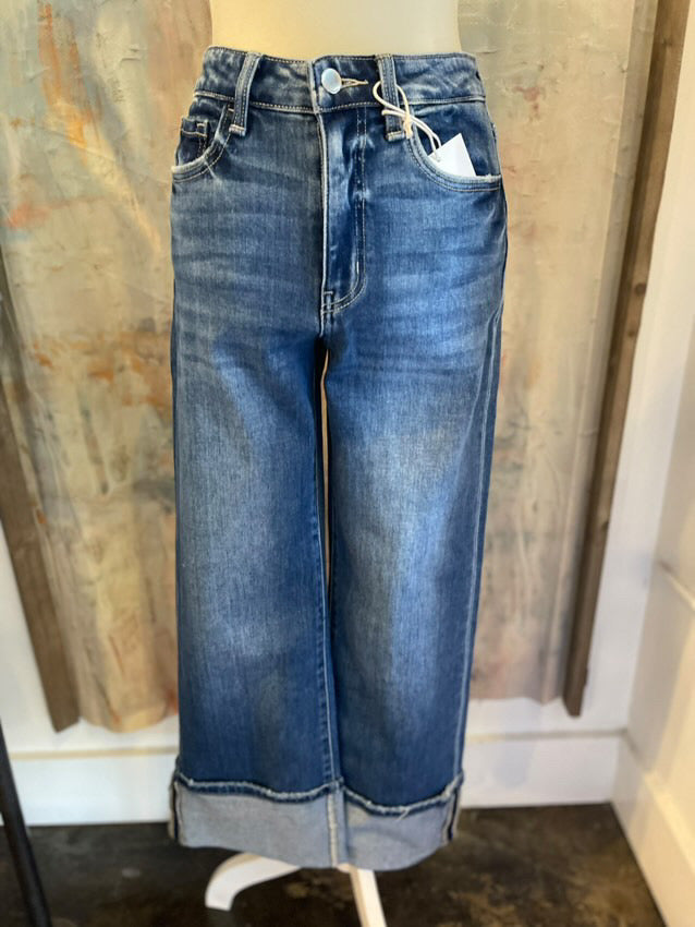 90's Vintage Cuffed Flare Denim