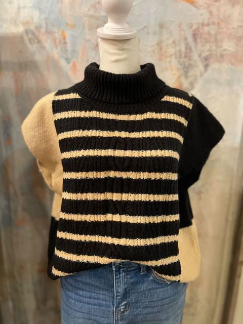 Short Sleeve T Neck Sweater Top