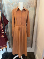 Tie Back Button Shirt Dress with Pockets