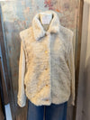 Knit Fur Jacket with Contrast Sleeve