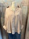 Oversize 3/4 Blouse with Button Detail