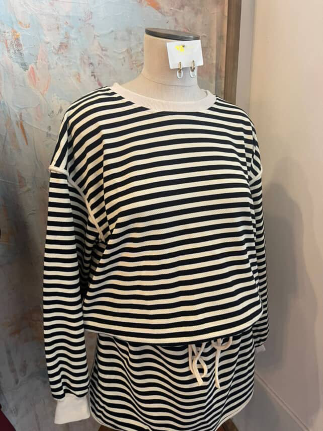 Stripe Long Sleeve Knit Top