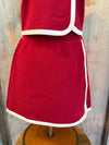 Crimson Skirt with Piping Detail