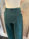 High Rise Ankle Flare Patch Pocket Jeans