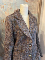 Tweed Oversize Blazer with Button Detail