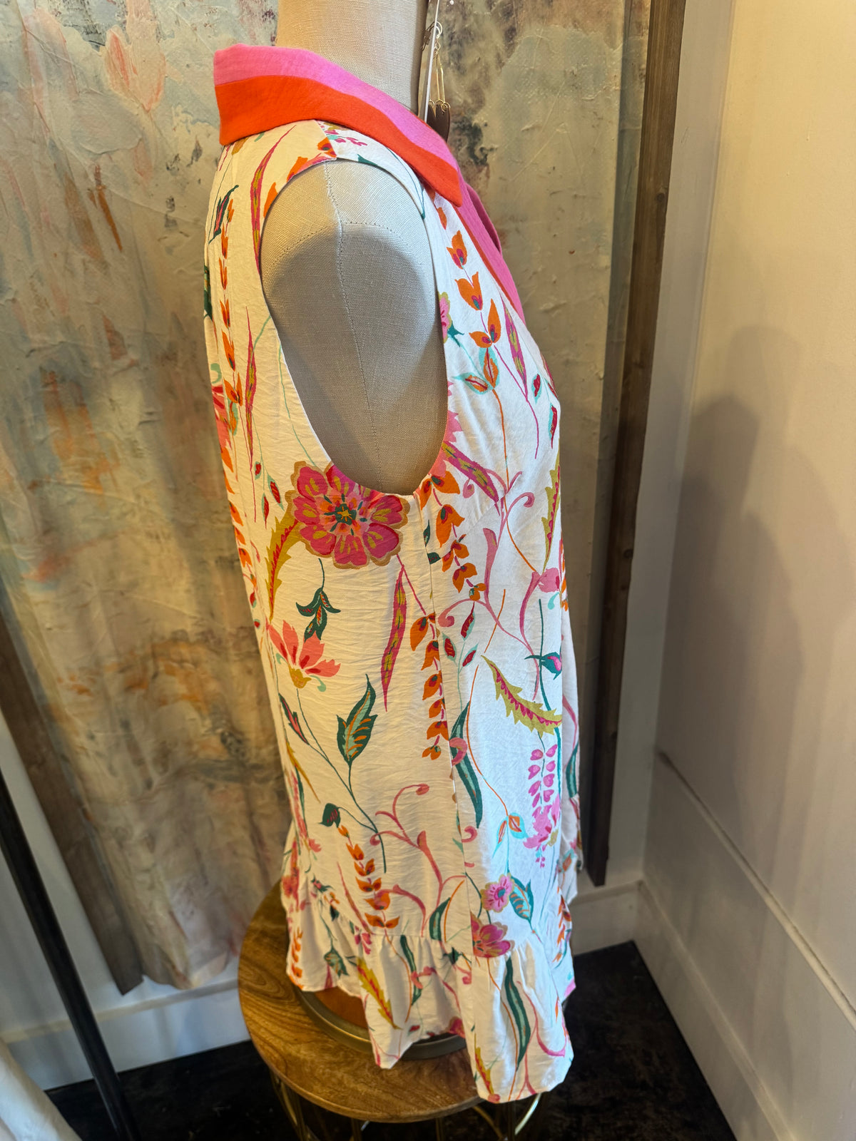 Sleeveless Floral Pattern Dress