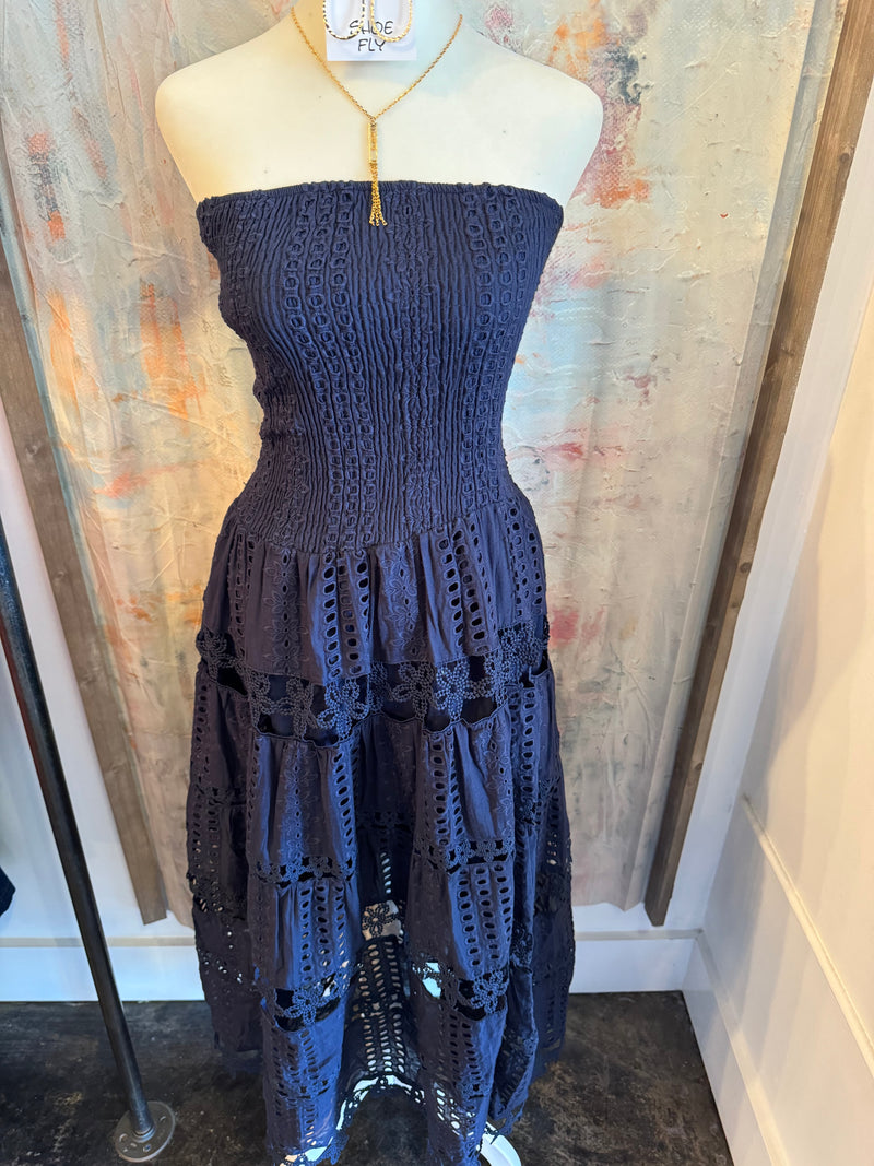 Eyelet Lace Tube Dress