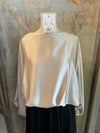 Lux Satin Boat Neck Blouse