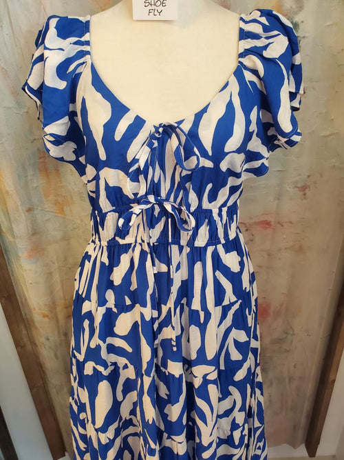 Flutter Print Tiered Maxi Dress