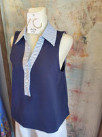 Border Collar Detail Top