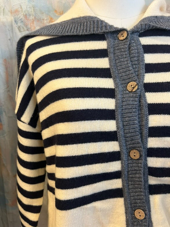 Sailor Collar Sweater Cardigan