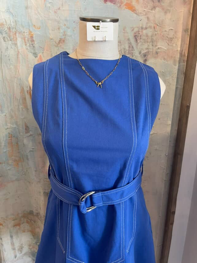 Stitch Detail Belted Dress