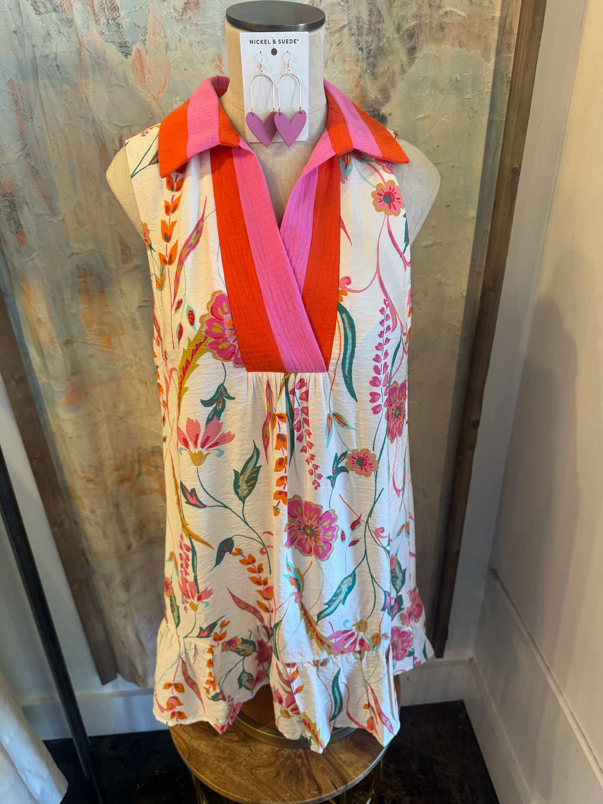Sleeveless Floral Pattern Dress