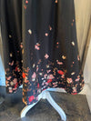 Black Floral Flare Skirt with Pockets