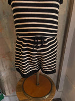 Black/Cream Stripe Romper
