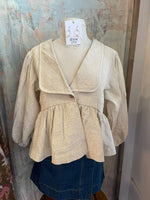 Textured Oversize One Button Blouse