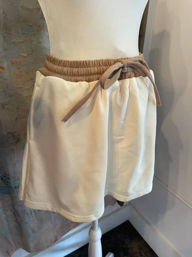 Ecru Skort with Tie