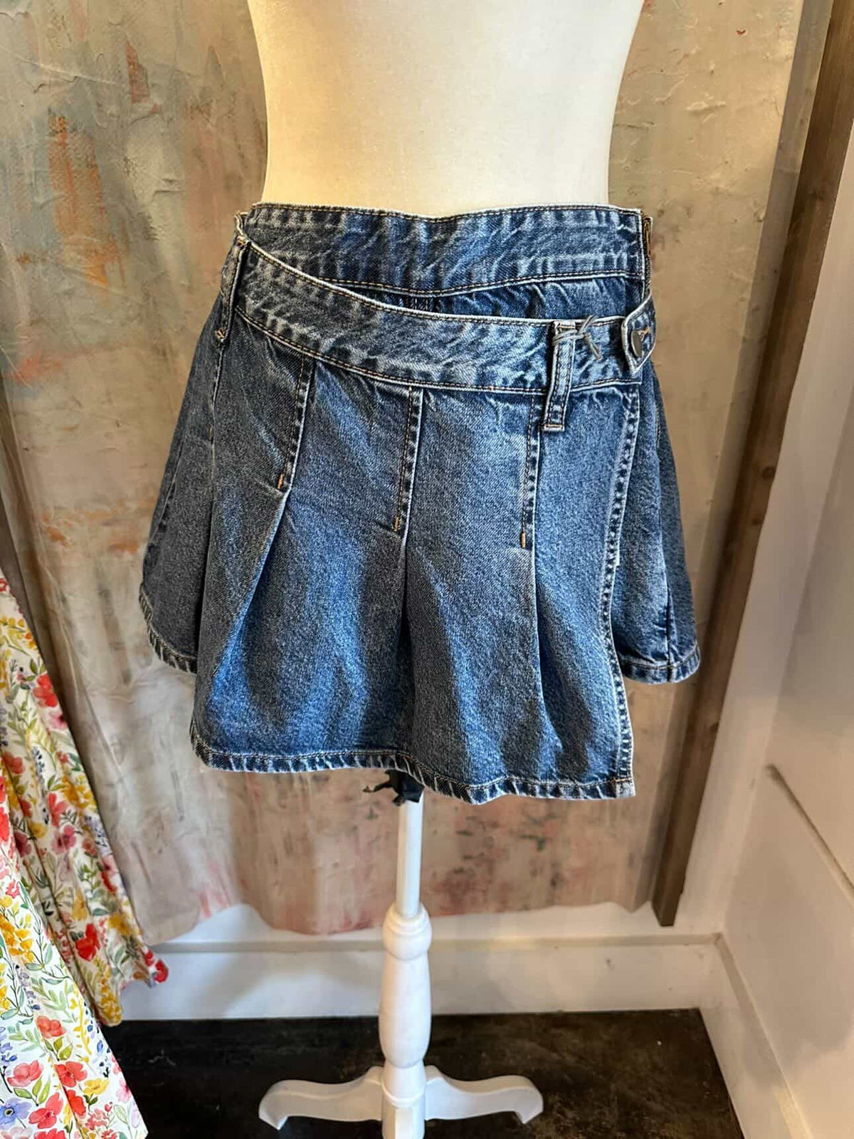 Pleated Cross Over Skort