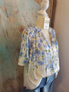 Split Neck Half Pleated Blouse