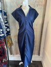 Sleeveless Ruched Maxi Dress with Pockets