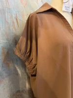 Short Sleeve Elastic Detail Top
