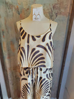 Tie Shoulder Strap Print Top