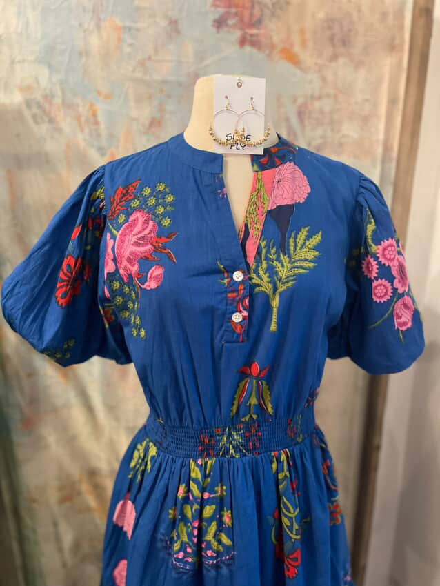 Puff Sleeve Floral Dress_