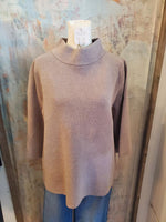 Mock Neck Pullover Bell Sleeve Sweater Top