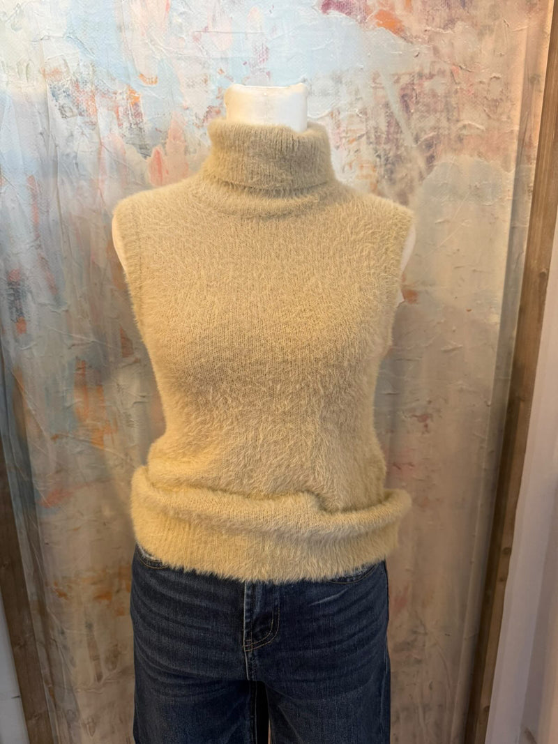 Fuzzy Turtle Neck Sweater Top