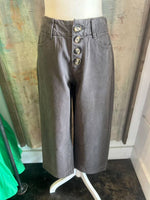 Button Front Detail Cotton Pants