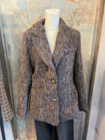 Tweed Oversize Blazer with Button Detail