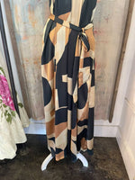 Geo Print Tie Waist Dress