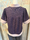 Scallop Color Black Purple Top