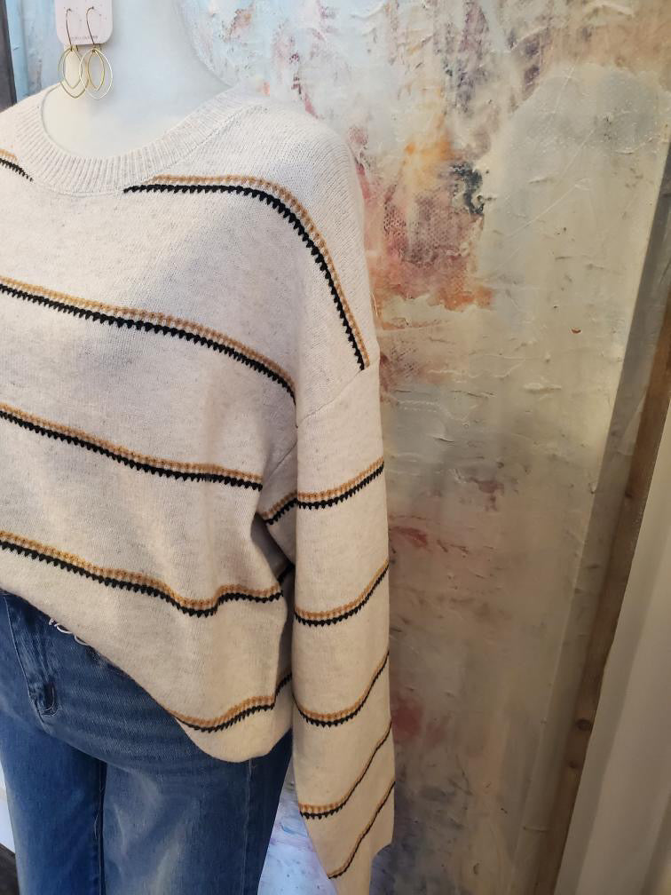 Crewneck Stripe Sweater Top